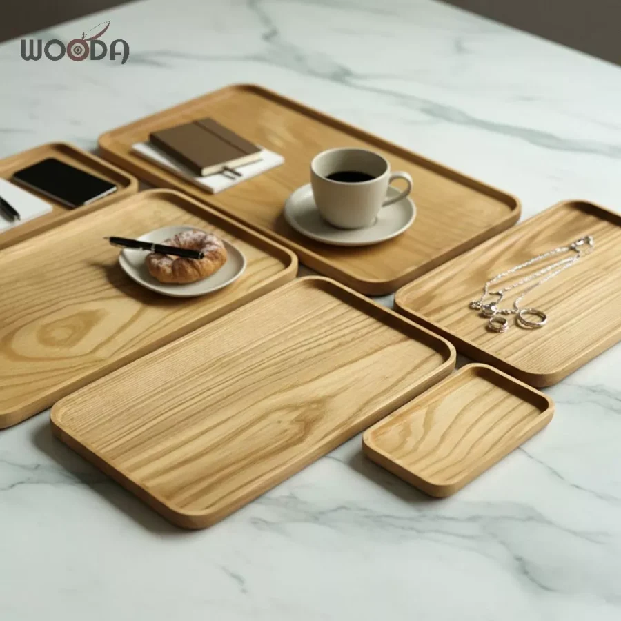 Bộ Khay Gỗ Tần Bì Hình Chữ Nhật Nhiều Kích Thước