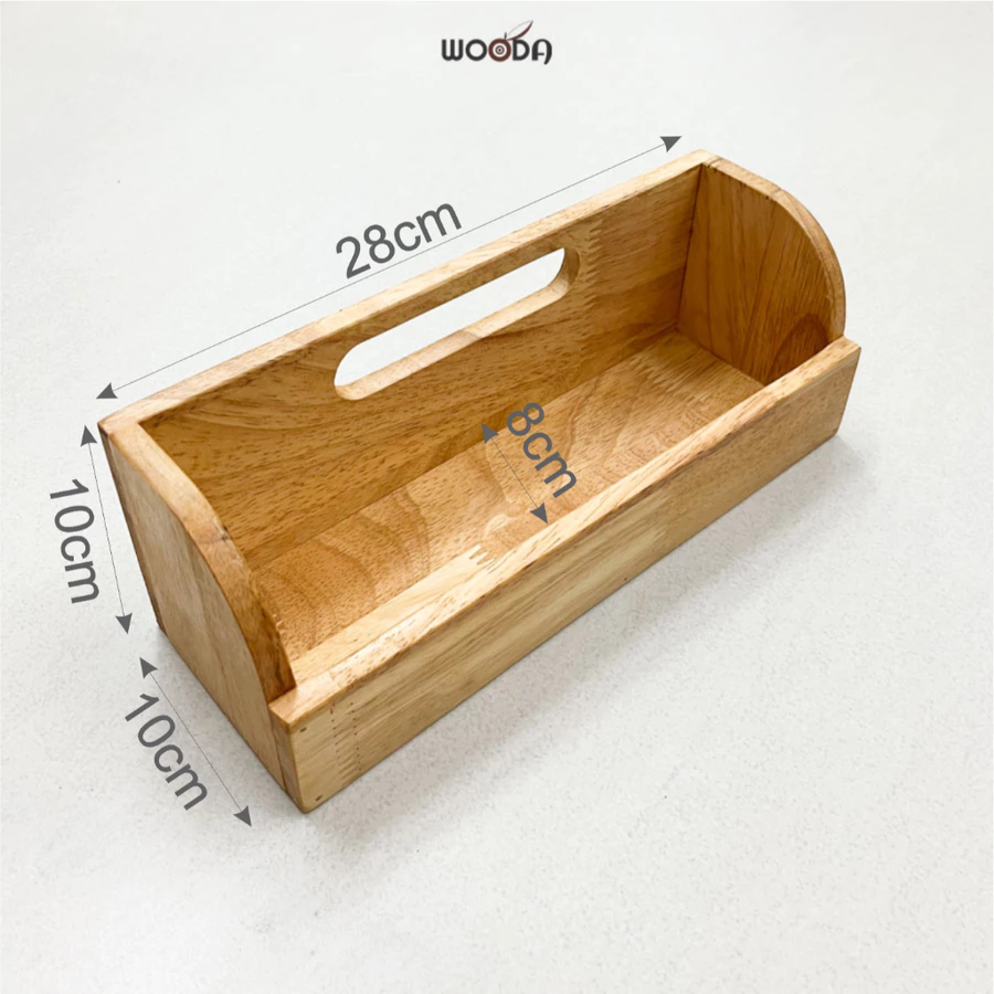 Khay đa năng đựng muỗng đũa, khay đựng chai lọ gia vị bằng gỗ - Ảnh 11