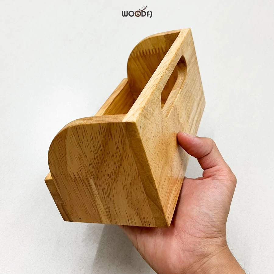 Khay đa năng đựng muỗng đũa, khay đựng chai lọ gia vị bằng gỗ - Ảnh 7