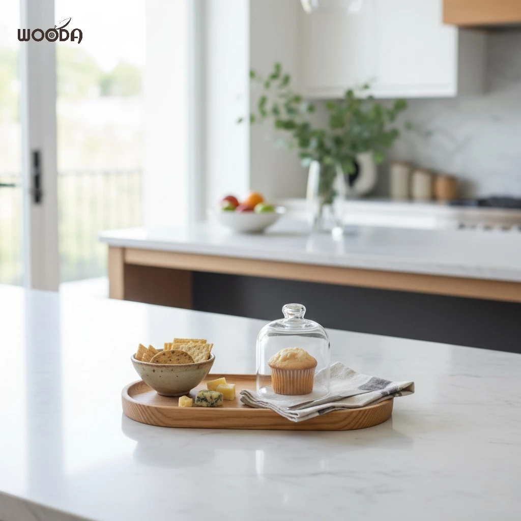 Khay gỗ hình Oval gỗ Tần Bì nguyên khối - Ảnh 3