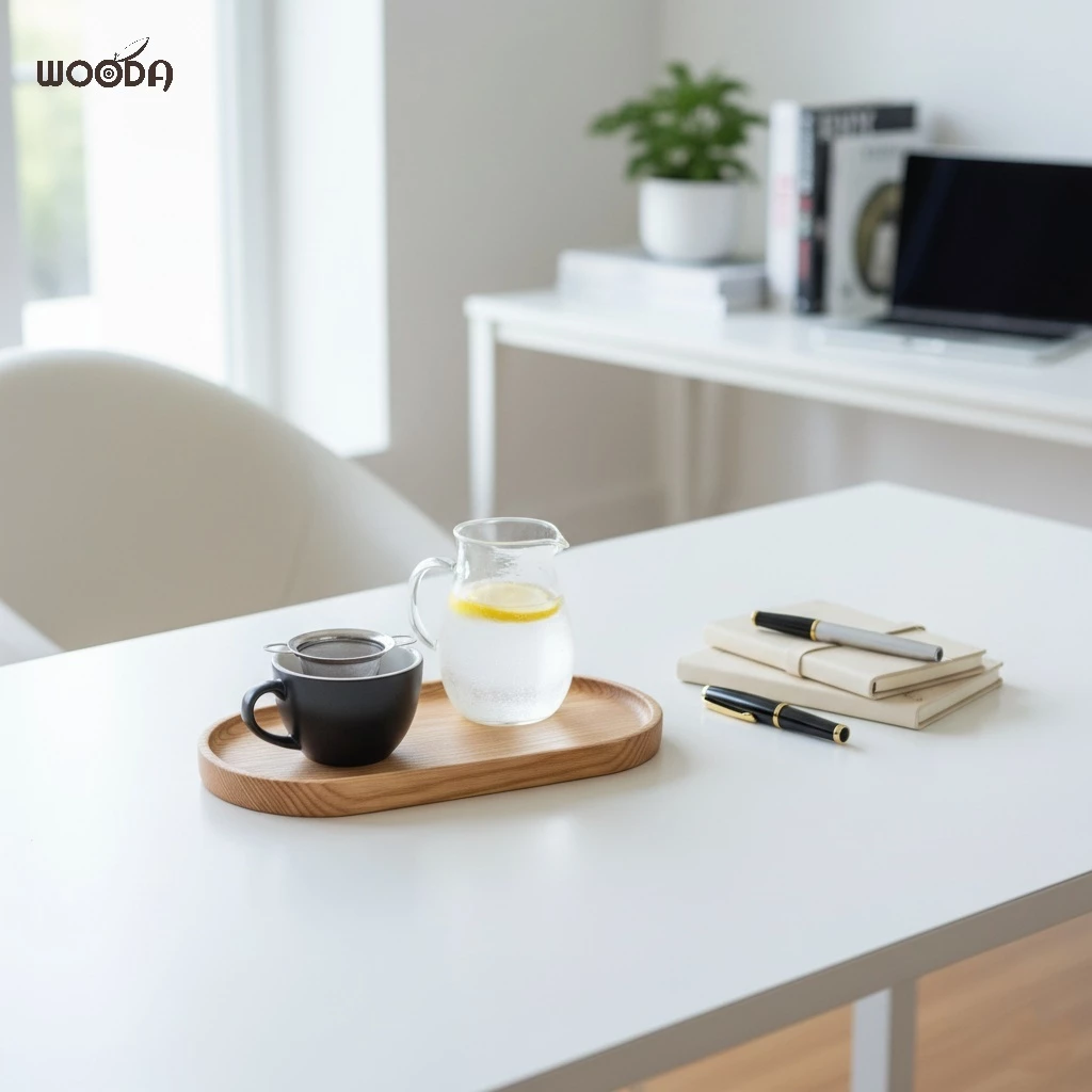 Khay gỗ hình Oval gỗ Tần Bì nguyên khối - Ảnh 7