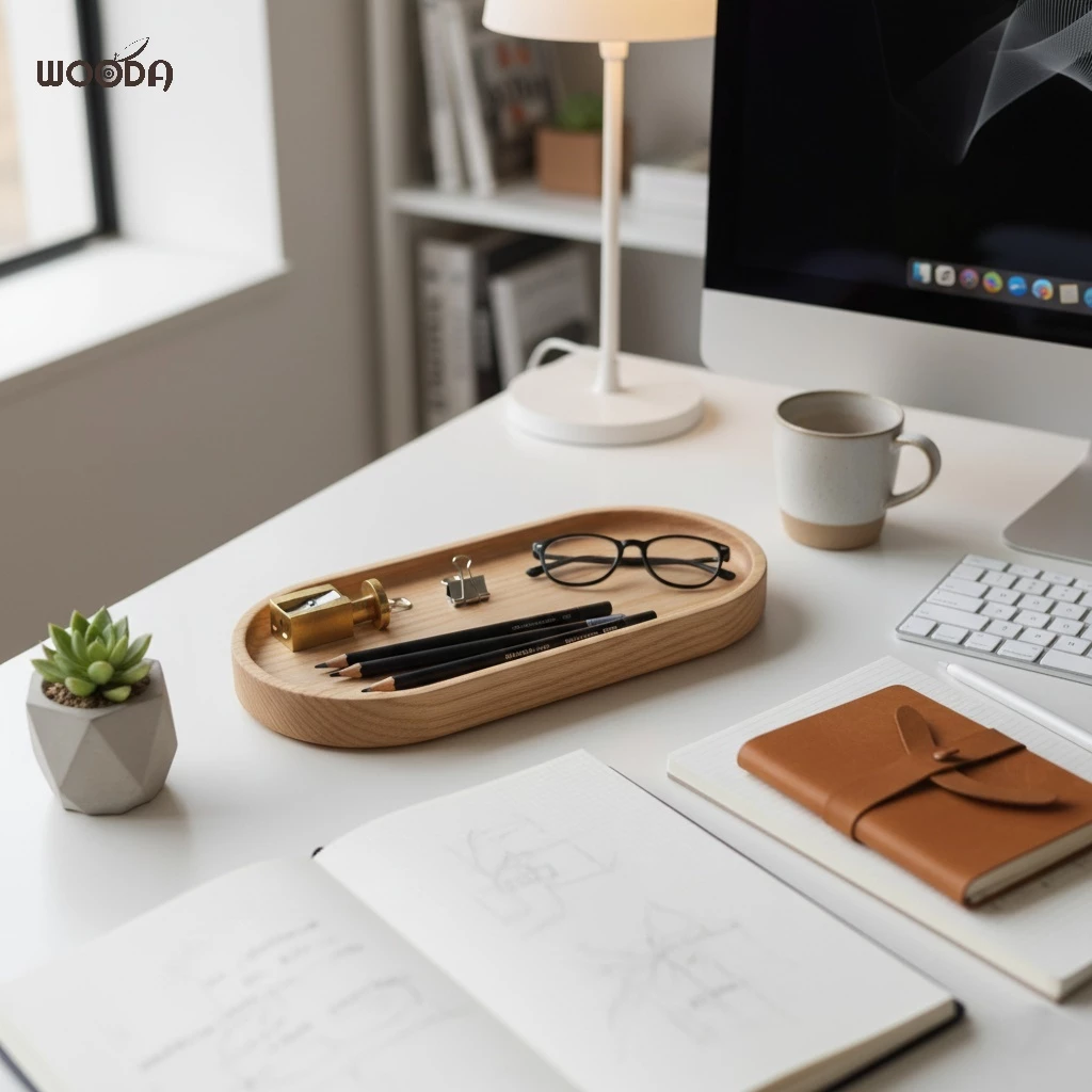 Khay gỗ hình Oval gỗ Tần Bì nguyên khối - Ảnh 9