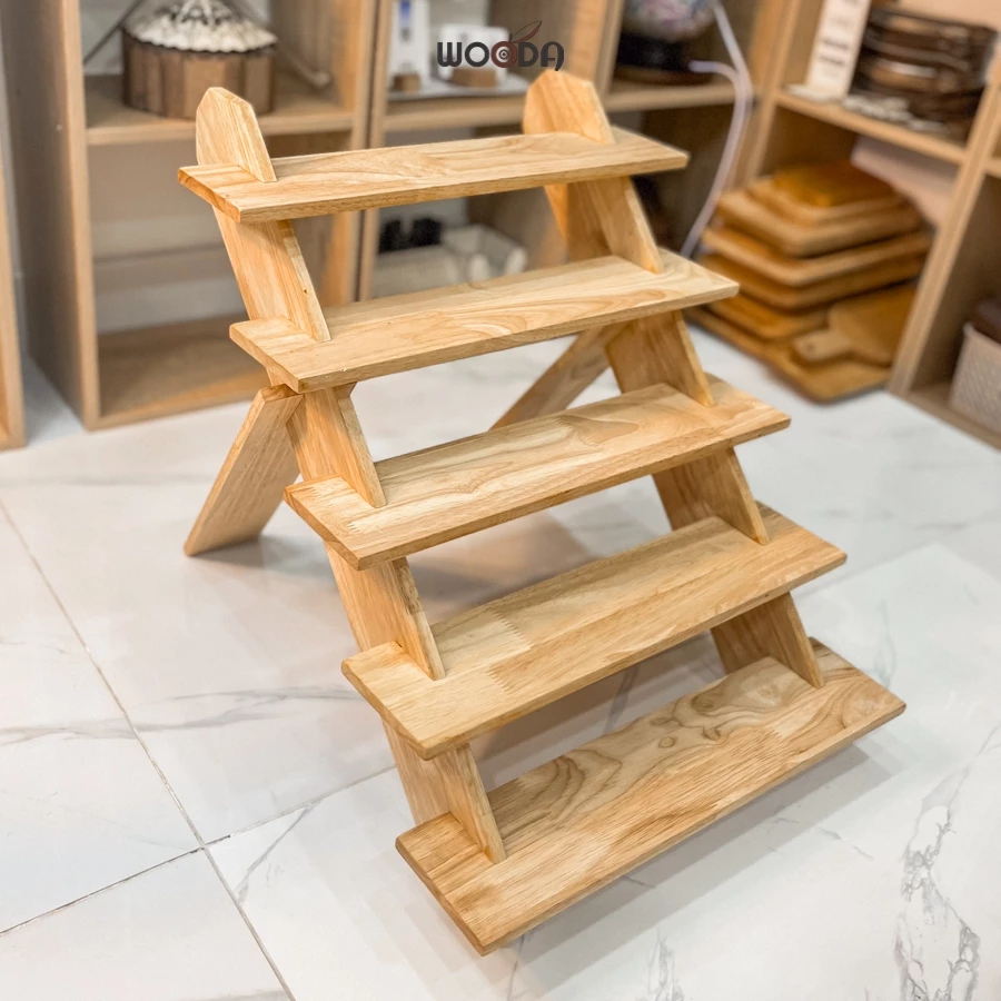 Kệ gỗ trưng bày sản phẩm, kệ gỗ lắp ráp không cần đinh vít, tháo lắp thuận lợi