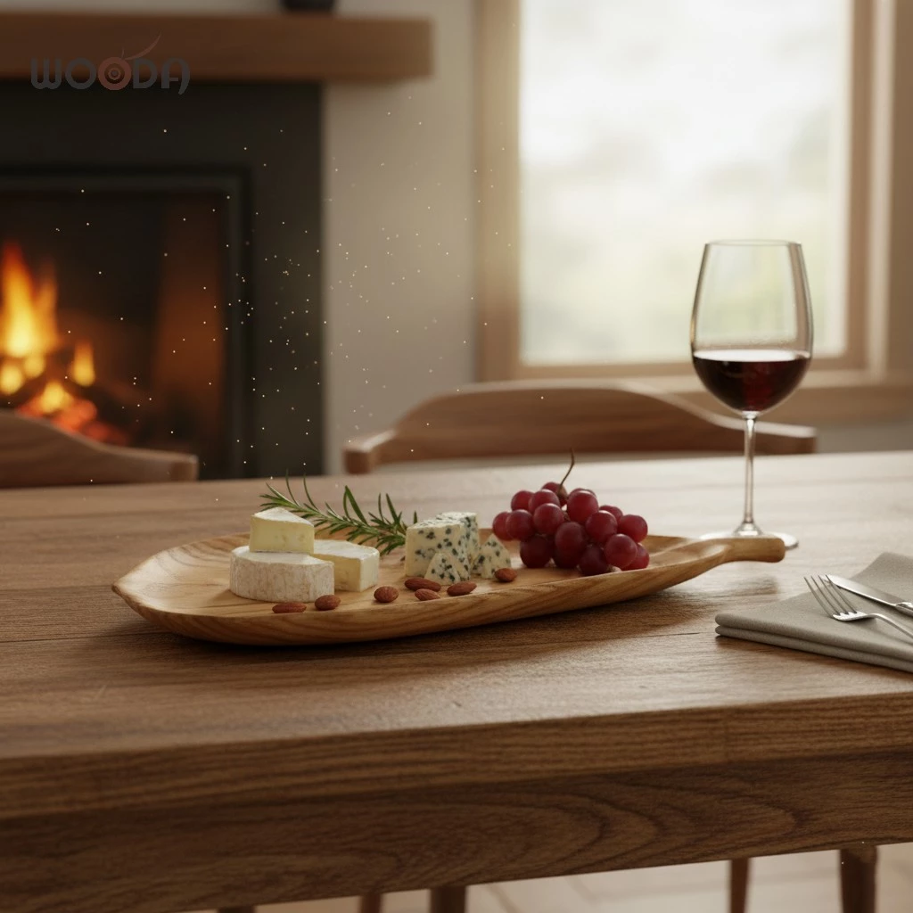 Khay Hình Chiếc Lá Bàng - Khay Gỗ Tự Nhiên Decor - Ảnh 2