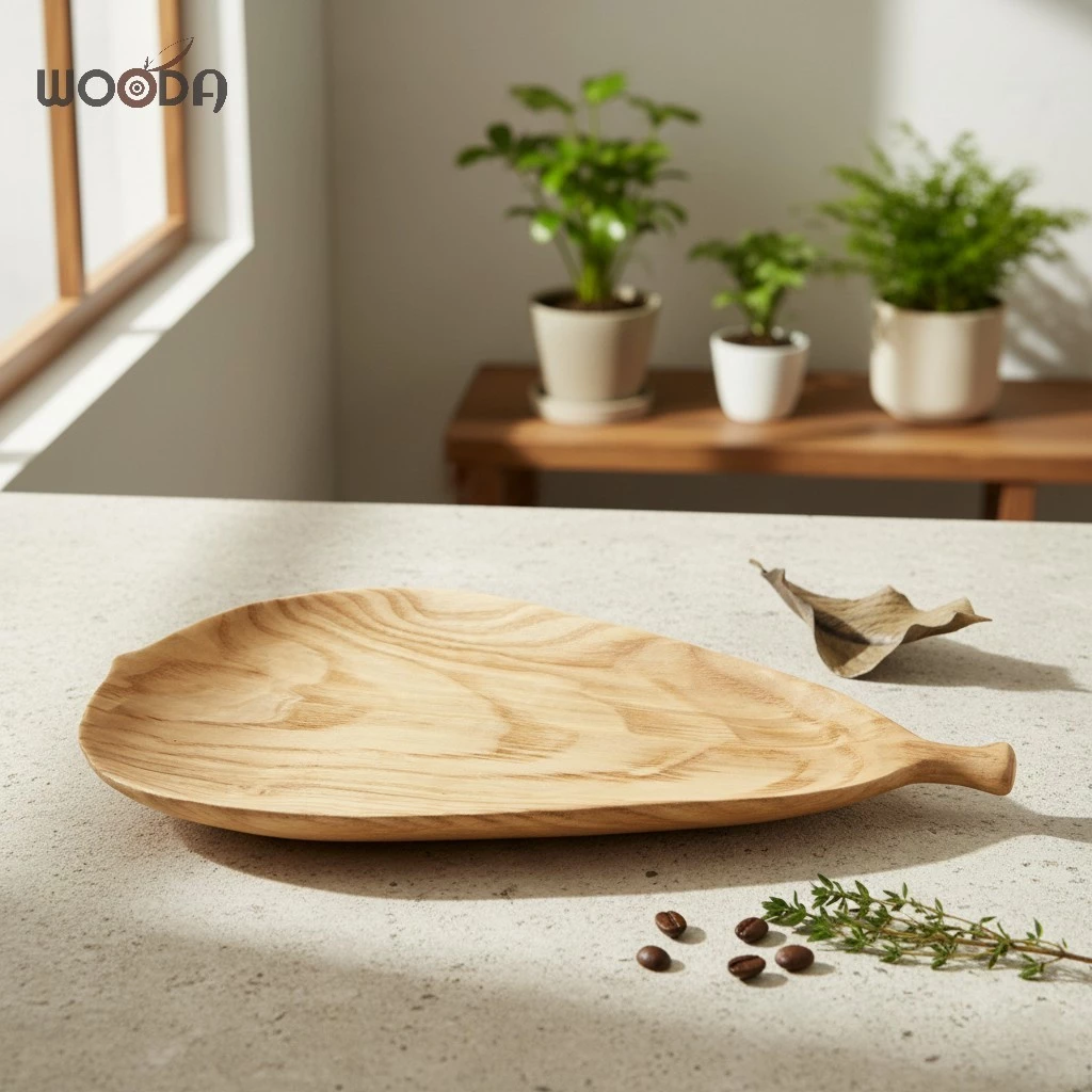 Khay Hình Chiếc Lá Bàng - Khay Gỗ Tự Nhiên Decor - Ảnh 6