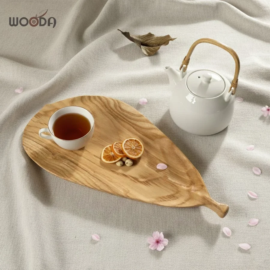 Khay Hình Chiếc Lá Bàng - Khay Gỗ Tự Nhiên Decor