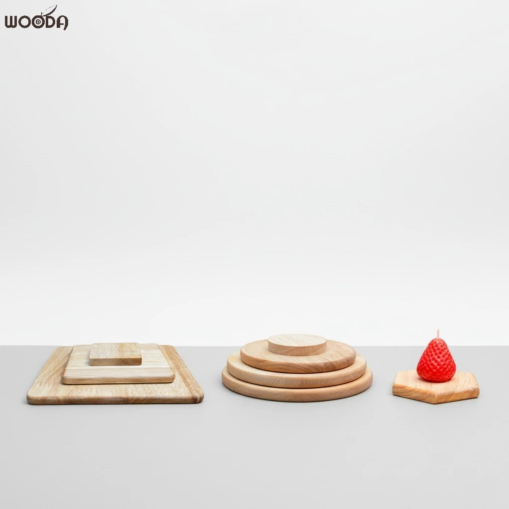 Lót ly gỗ vuông - tròn - lục giác có Sơn Chống Thấm, đế gỗ lót chậu nhiều kích thước - Ảnh 2