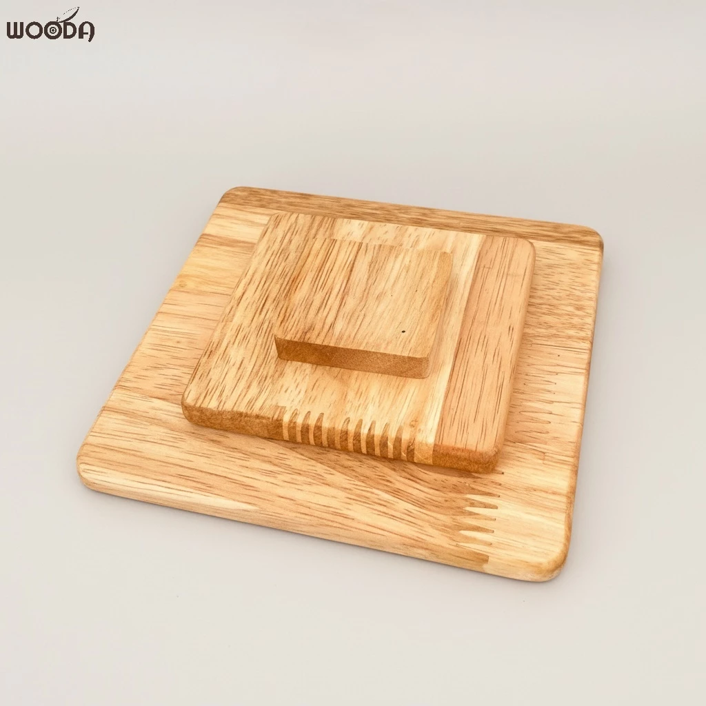 Lót ly gỗ vuông - tròn - lục giác có Sơn Chống Thấm, đế gỗ lót chậu nhiều kích thước - Ảnh 6