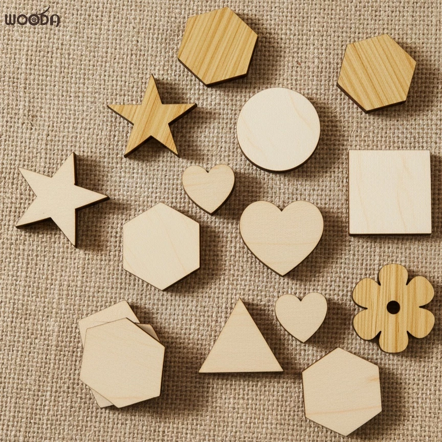 Set 20-10 miếng gỗ Plywood dày 3mm 2 Mặt nhiều hình dạng và kích thước, gỗ trang trí, lót ly, tô màu 1-10cm