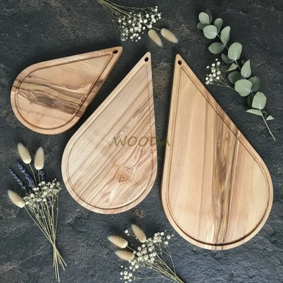 Thớt Gỗ Cao Cấp Decor Hình Giọt Nước Nhiều Kích Thước - Thớt Gỗ Ash Nguyên Khối