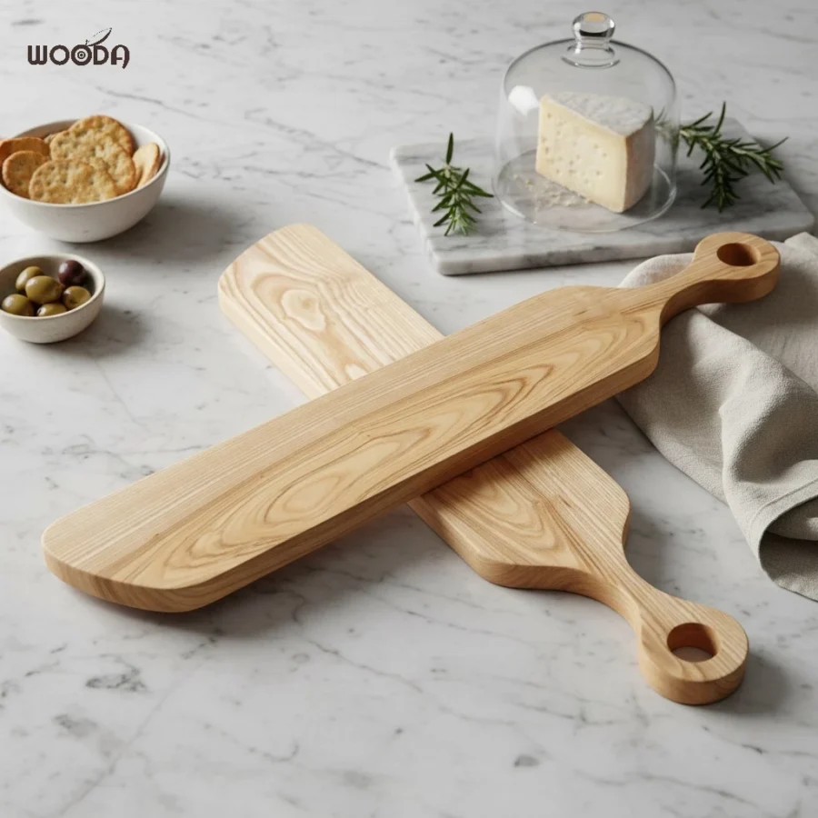 Thớt gỗ dài 69cm gỗ Ash nguyên khối, thớt gỗ decor