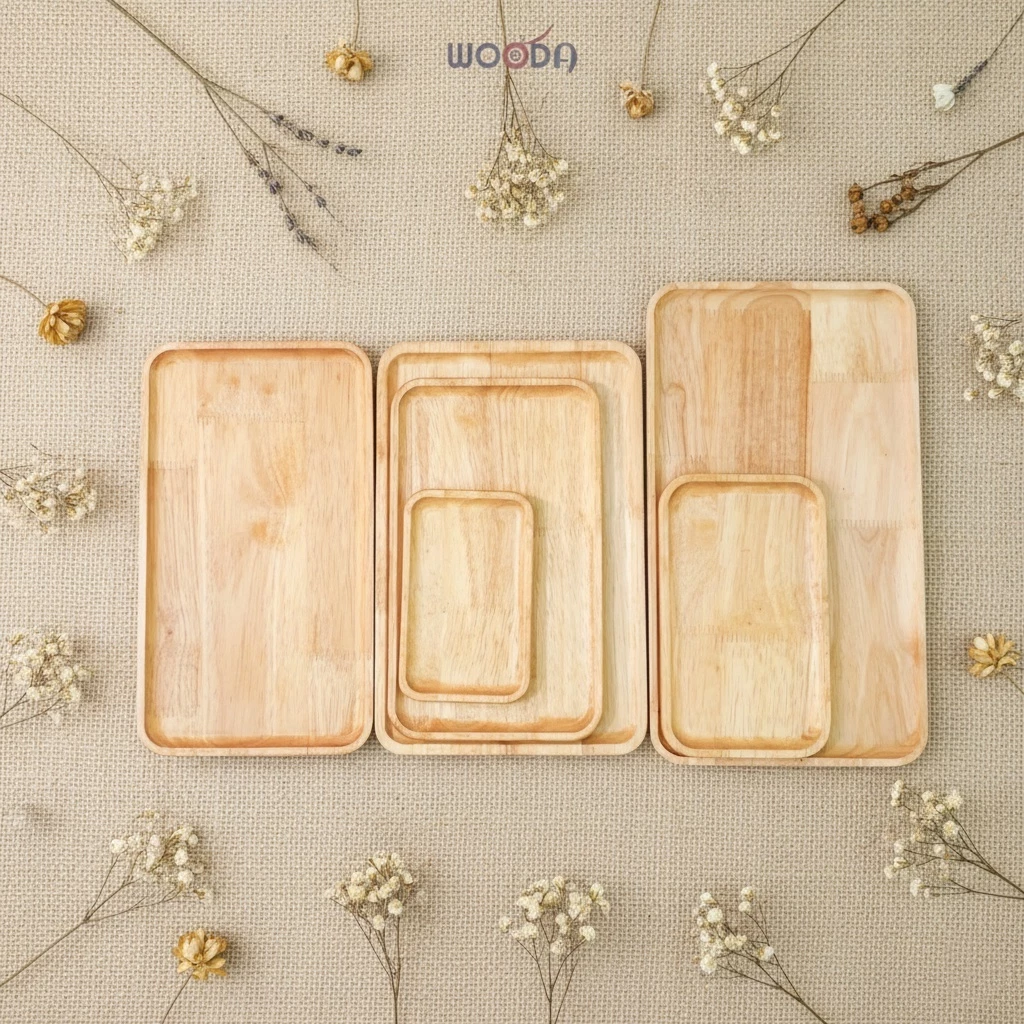 Đĩa gỗ/ khay gỗ đa dạng kiểu dáng chất lượng, ưu đãi giá tốt nhất - Ảnh 2