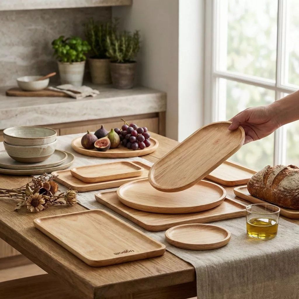 Đĩa gỗ/ khay gỗ đa dạng kiểu dáng chất lượng, ưu đãi giá tốt nhất - Ảnh 4