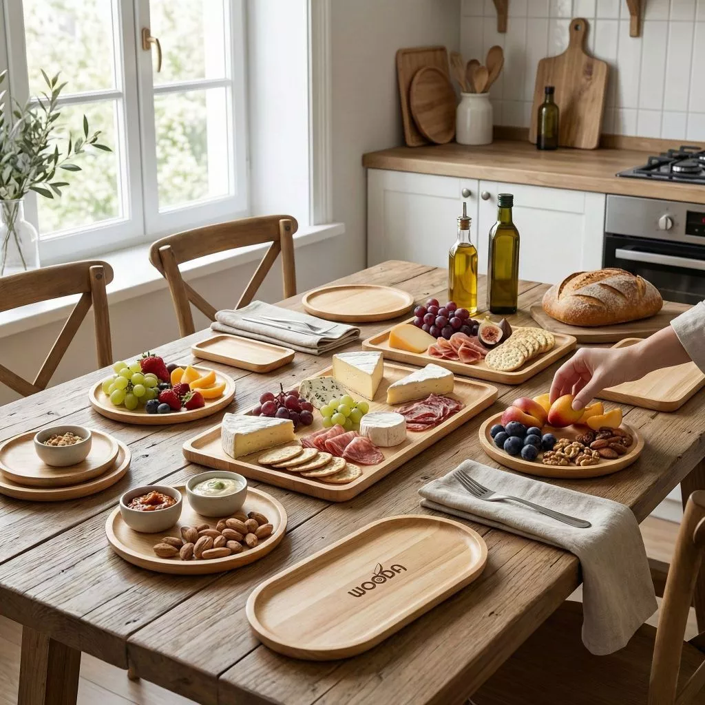 Đĩa gỗ/ khay gỗ đa dạng kiểu dáng chất lượng, ưu đãi giá tốt nhất - Ảnh 5