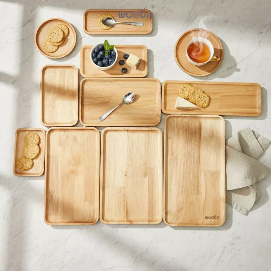 Đĩa gỗ/ khay gỗ đa dạng kiểu dáng chất lượng, ưu đãi giá tốt nhất