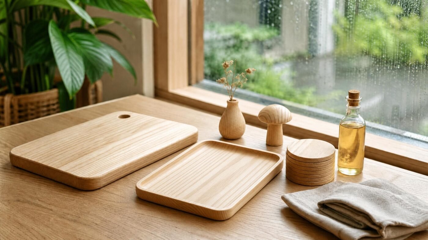 Sản phẩm gỗ tần bì được chăm sóc và bảo quản trong mùa mưa