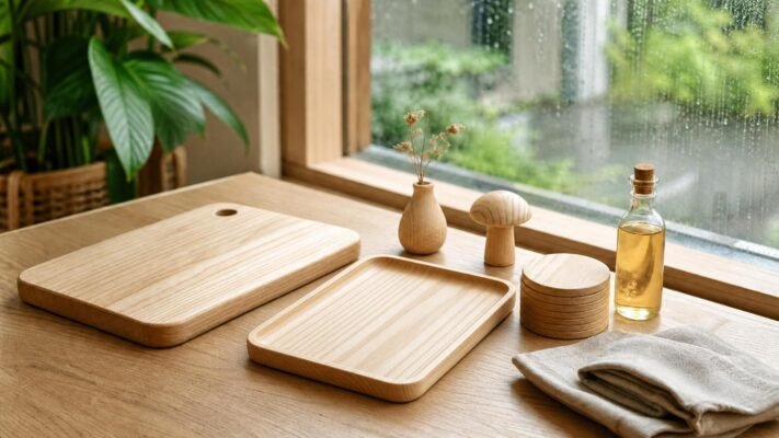Sản phẩm gỗ tần bì được chăm sóc và bảo quản trong mùa mưa